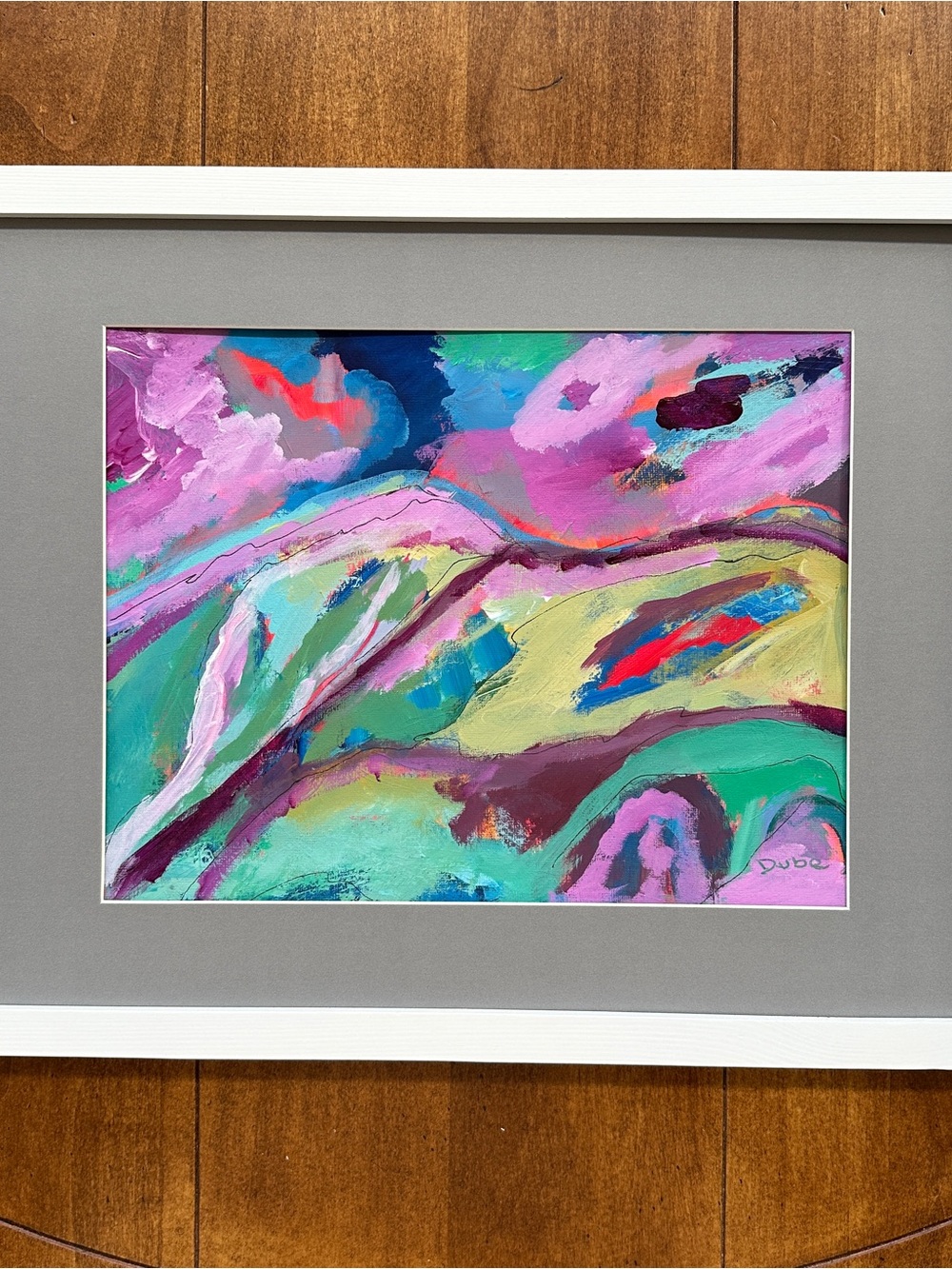 Handmade Abstract Western Mountain Landscape Original Painting 9x12” Paper